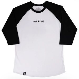 Emo’s Not Dead Baseball Tee White Black Medium